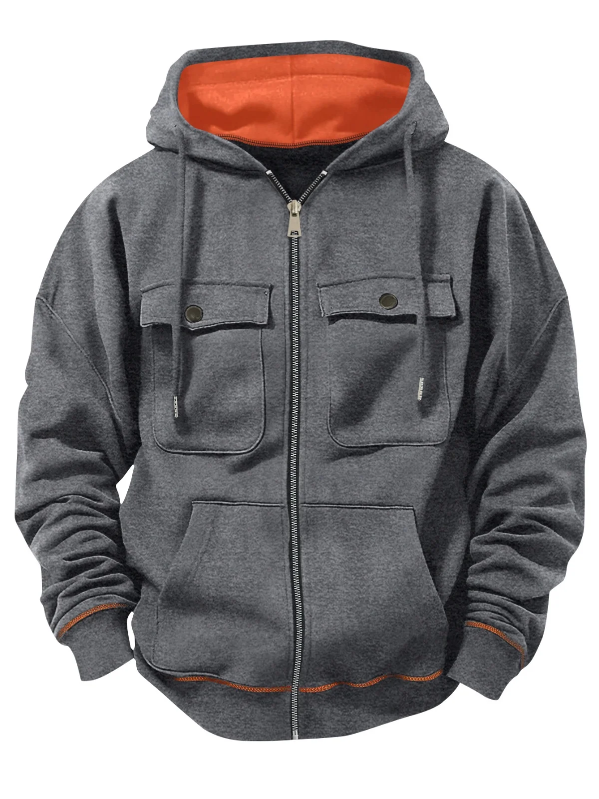 

Men's Fashionable Hooded Sweatshirt Autumn-Winter Loose Fit Solid Color Casual Zippered Trendy Blazer 2025