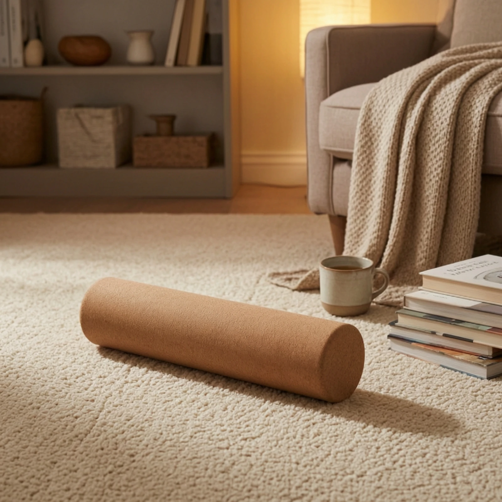 Cork Foam Roller Textured Cork Mindful Movement Roller Mindful Movement Massager Firm Grippy for Yogis, Stretching
