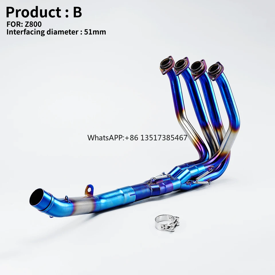 Kawasak Z750 Z800 Exhaust Full System Racing Slip Stainless Steel Tube 51mm New Boxed Motorcycle Muffler Front Mid Pipe