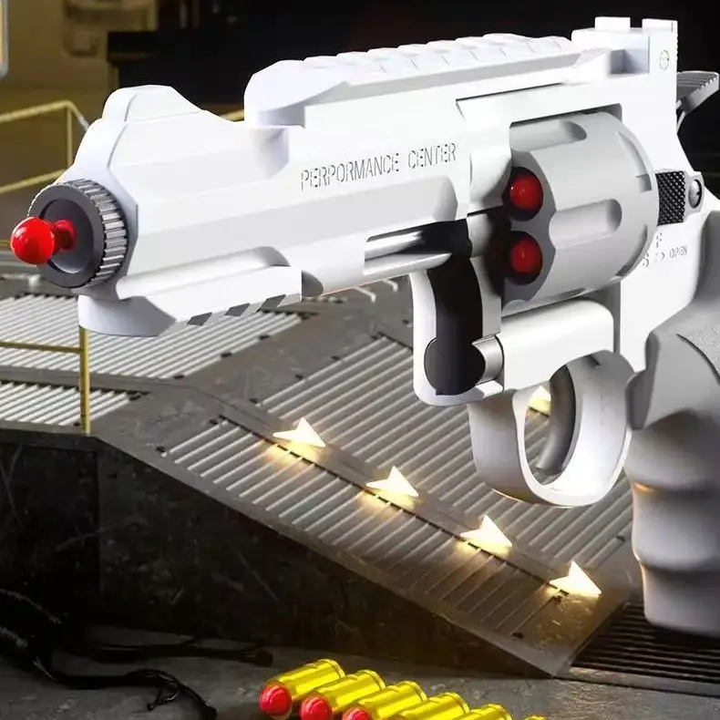 새로운 연속 발사 전술 리볼버 자동 사격 권총 소프트 다트 총알 장난감 총 CS 어린이를위한 야외 무기 성인