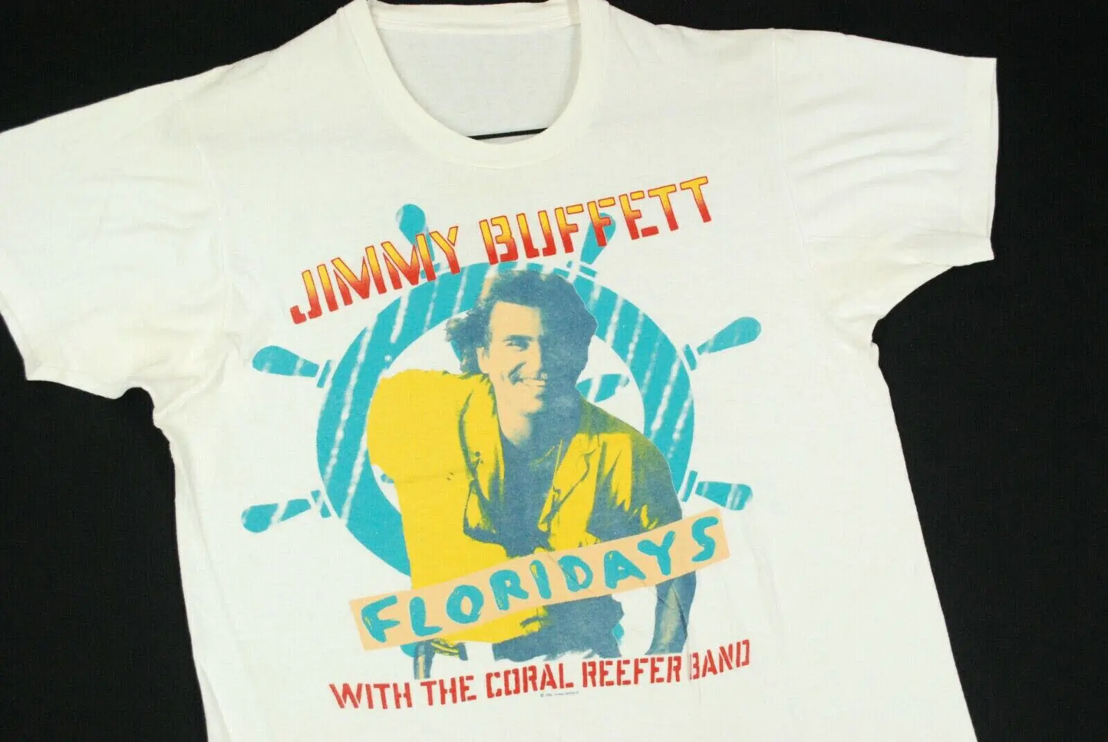 Vtg Jimmy Buffett Coral Reef Band Floridays Concert Cotton White Shirt HD1679