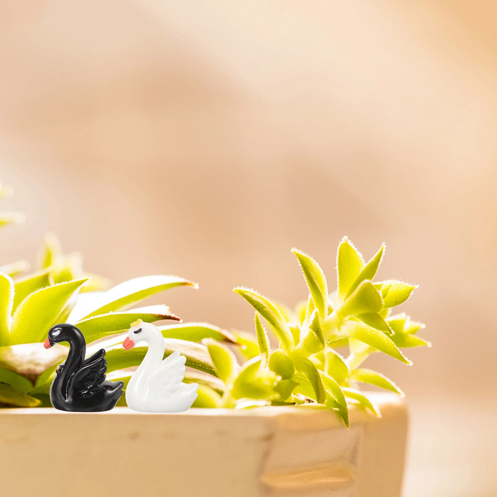 

2pcs Miniature Figurines Resin Small Swan Garden Decor For Diy Landscape Aquarium House Micro Landscaping Ornaments