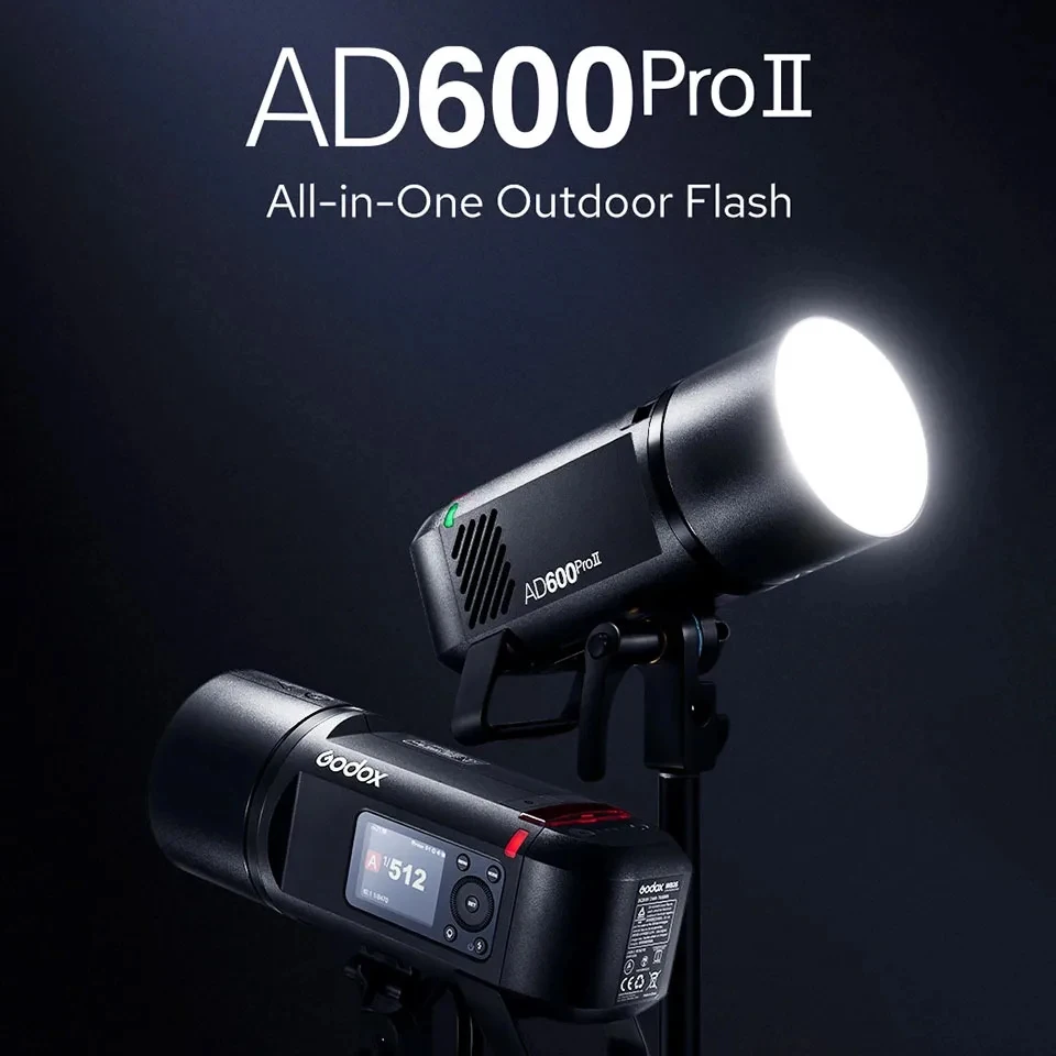 Godox AD600Pro II Flash esterno 0,01-0,9S Tempo di riciclo HSS TTL 600w 5800K Luce Canon Nikon Sony Olympus Fuji Panasonic