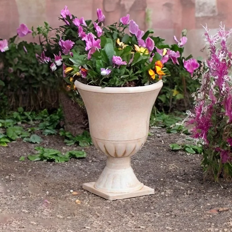 

Декоративное кашпо JC European Garden из полимерной смолы в ретро-стиле: креативная римская колонна, большой кубок для цветов