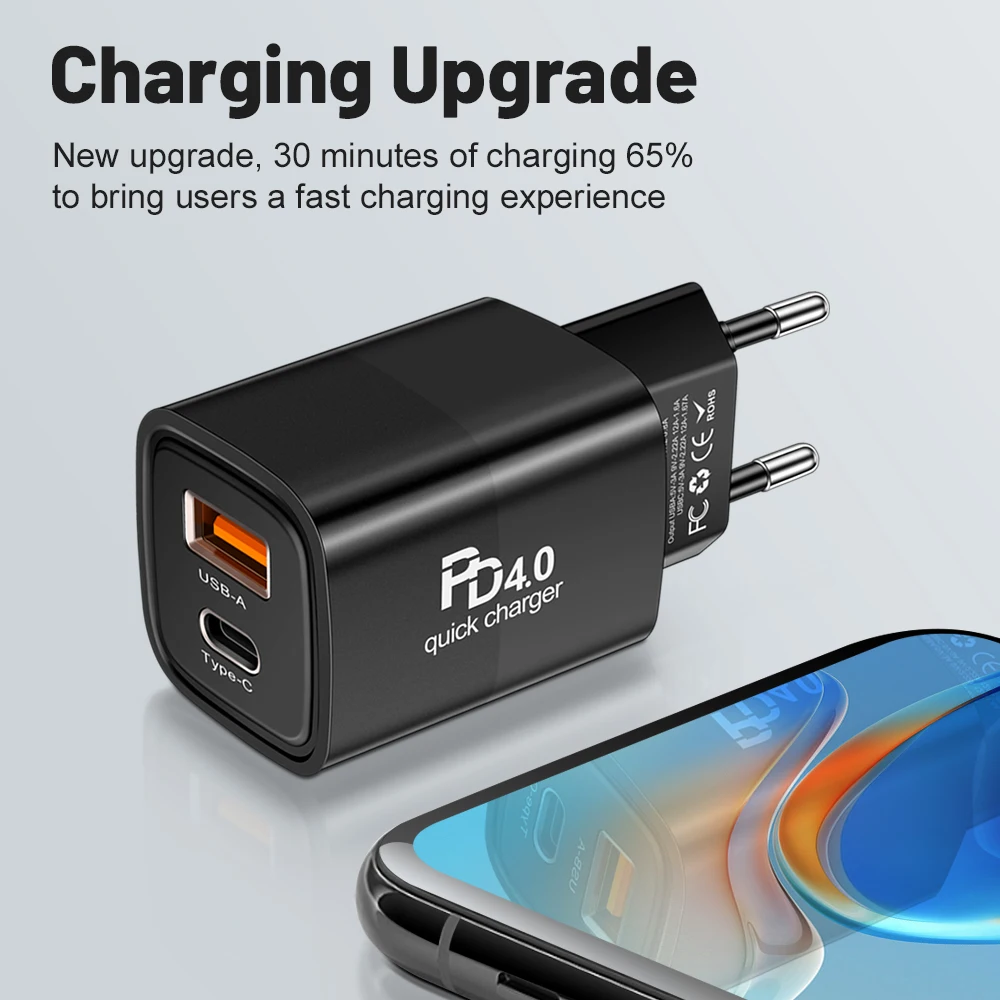 PD 20W USB C Charger PD Quick Charge Wall Charger For iPhone 14 13 Xiaomi Huawei Samsung USB Fast Charging Phone Charger Adapter