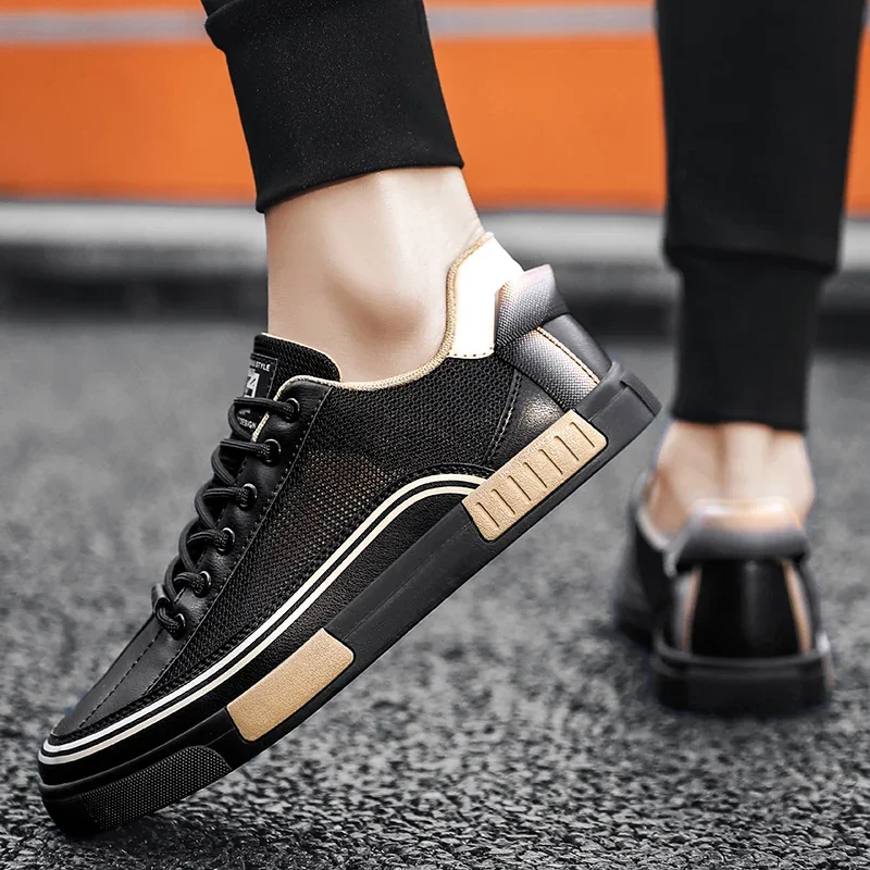 

2025 Men Vulcanized Sneakers Shoes Tennis Sports Skateboarding Walking Shoes Hollow Out Casual Shoe For Male Plus Size 38-47