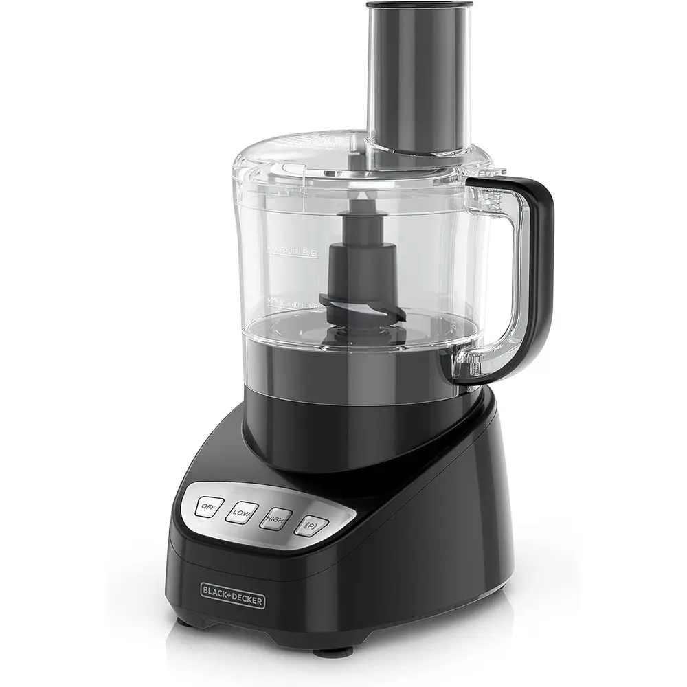 8-Cup Food Processor, Easy Assembly, Stainless Steel S-Blade, Shred, Slice, Chop, 450W Motor