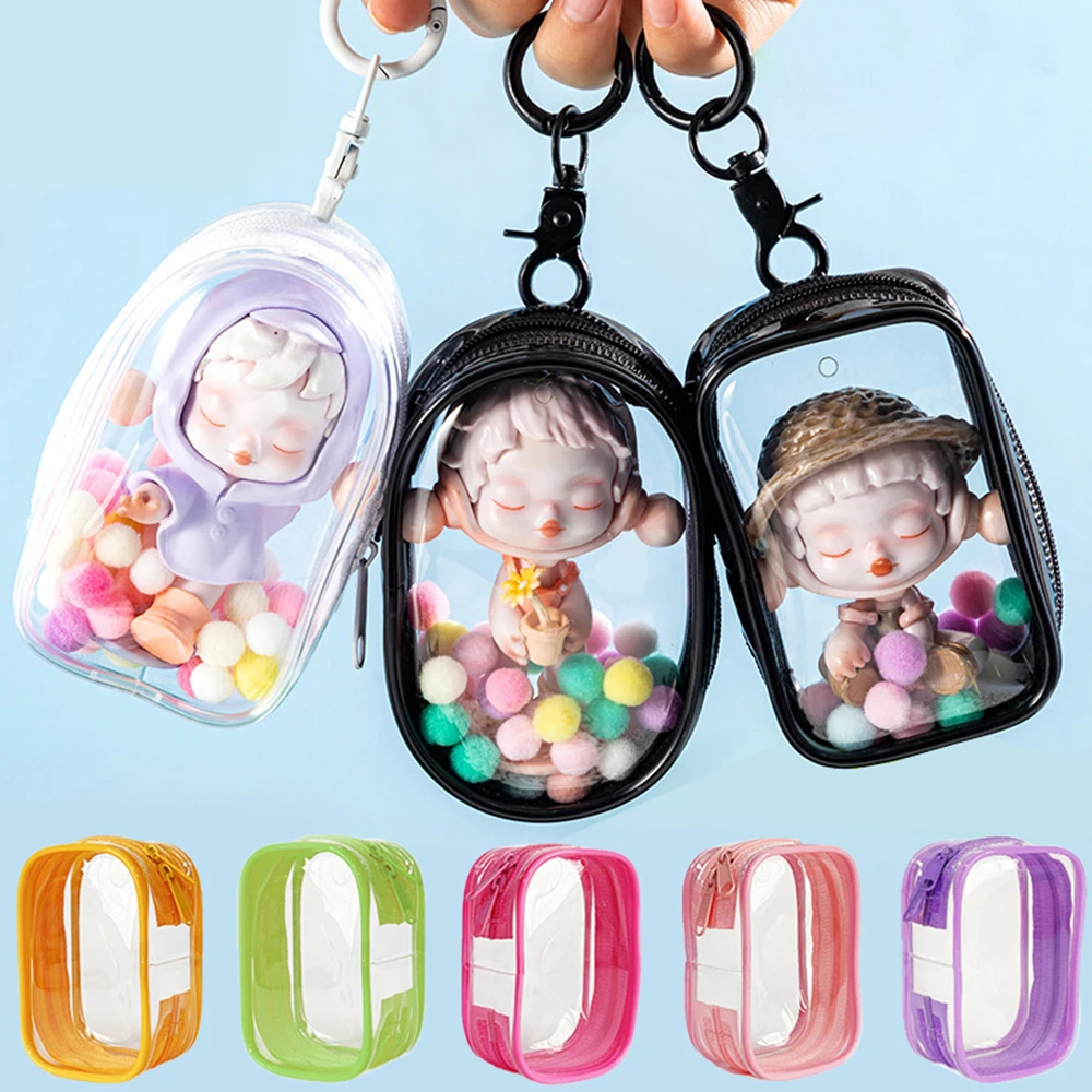 1pcs Transparent Mystery Box Keychain Bag Storage Case Organizer Box Storage Pouch Jewelry Wallet Thicken Toy Doll Gifts Bag