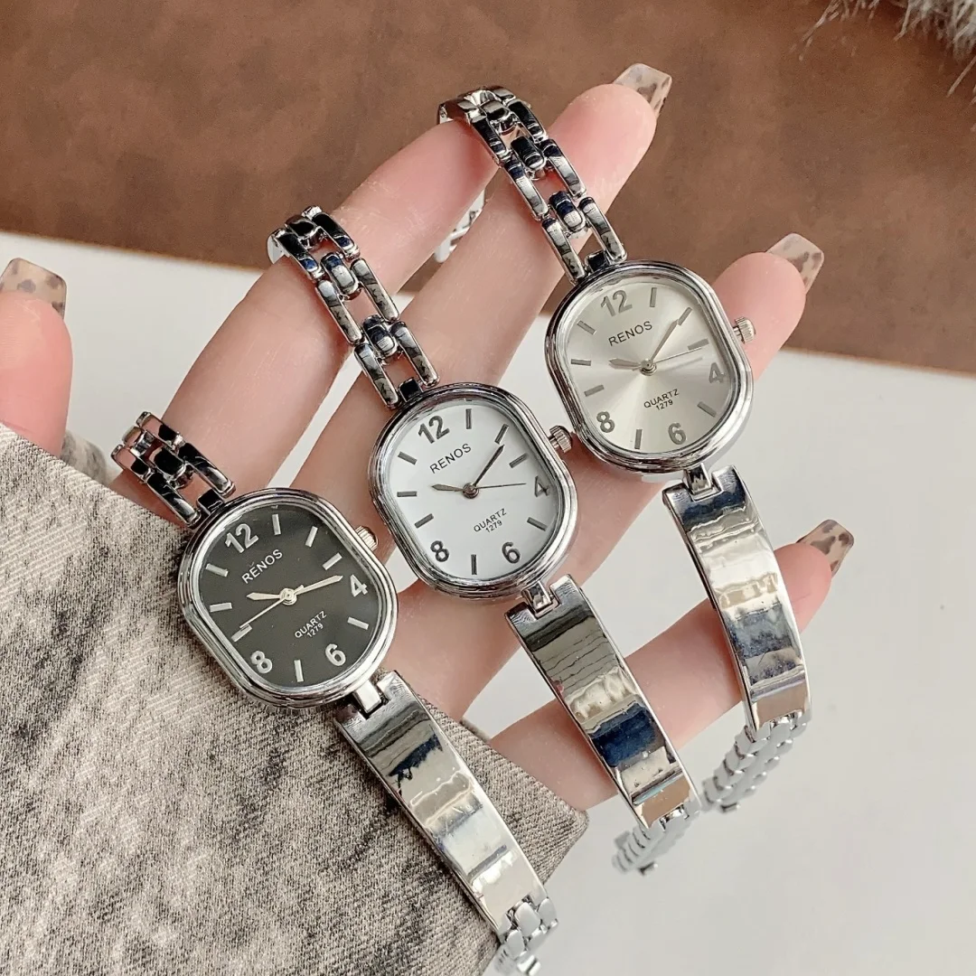 ساعات نسائية البيضاوي السيدات سوار فولاذي ساعة كوارتز ساعات المعصم الذهبية للنساء Reloj Mujer Relogio Feminino الفتيات ساعة هدية