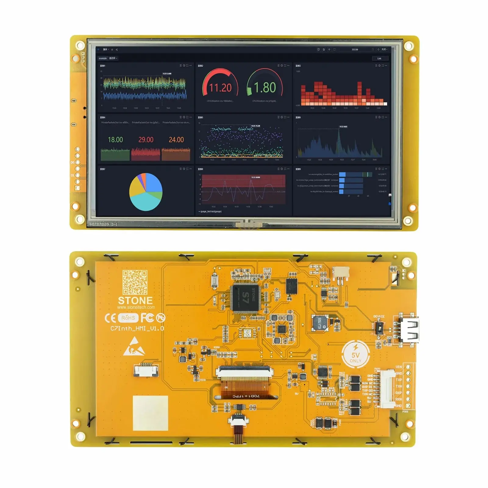 7.0 TFT Touch Screen Ultimate TFT LCD Display Module for Industry - STONE Intelligent TFT-LCD Module Model industrial