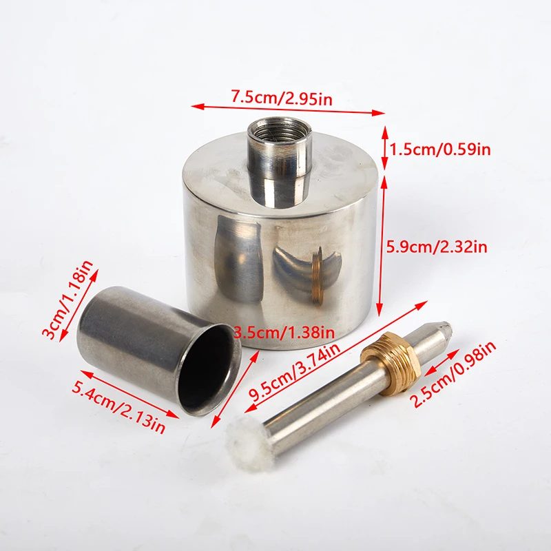 200ml Stainless Steel+Brass Alcohol Burner Biology Chemistry Dental Lab Lamp With Wick Leather Craft Work Heating Tool Safe