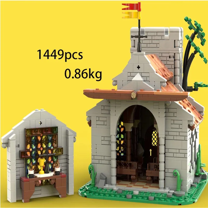 

H4Spot MOC-153931 medieval castle church building blocks assembly toys building blocks building enthusiasts gift DIY creativity