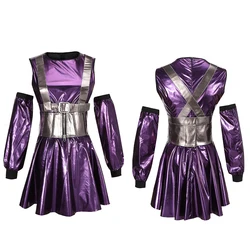 In Stock Anime RAIN ON ME Ariana Grande Lady Cosplay Costume Adult Women Ga Ga Outfits Sexy Purple Dress Cocktail Party Skirt