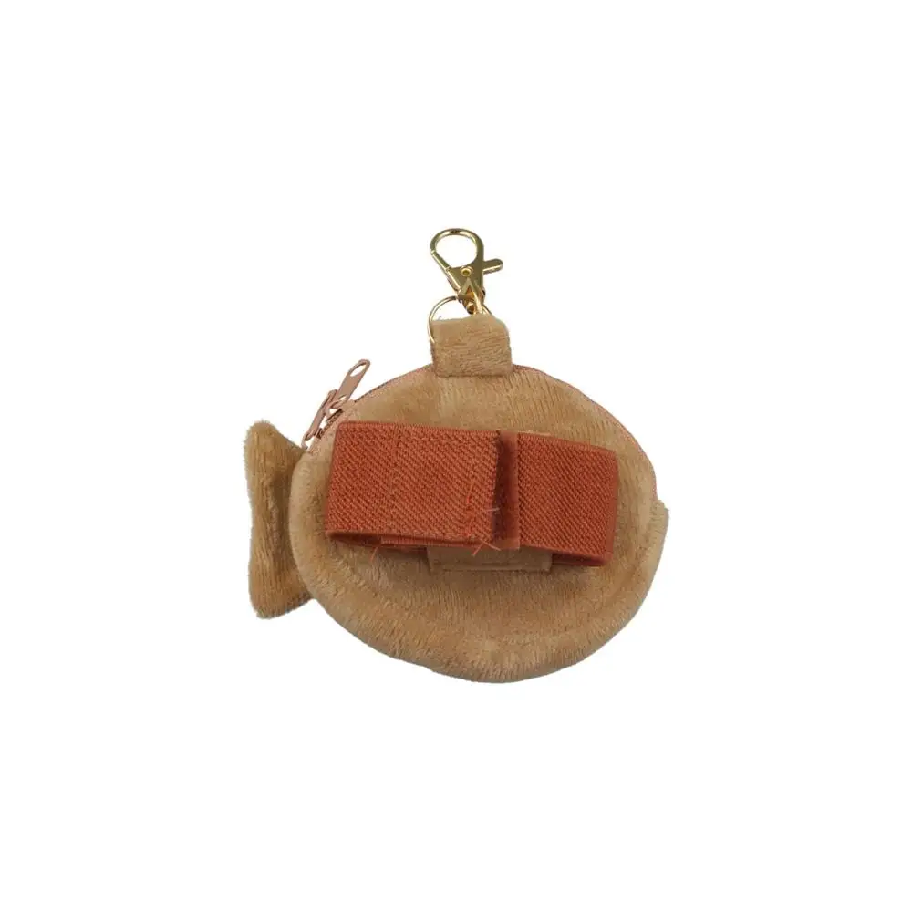 

Plush Keychain Lipstick Bag Mini Card Package Coin Purse Keychain Small Fish Purse Zipper Wallet Soft Taiyaki Coin Purse