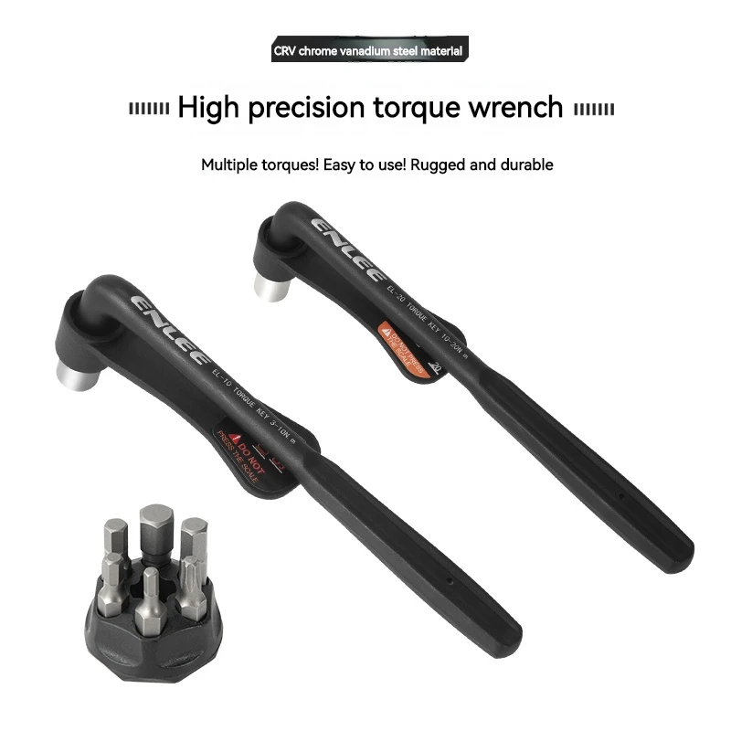 ENLEE Bicycle Portable Torque Wrench Inner Hexagon Set 10-20NM High Precision Torque Tool Set Bicycles Convenient Torque Wrench