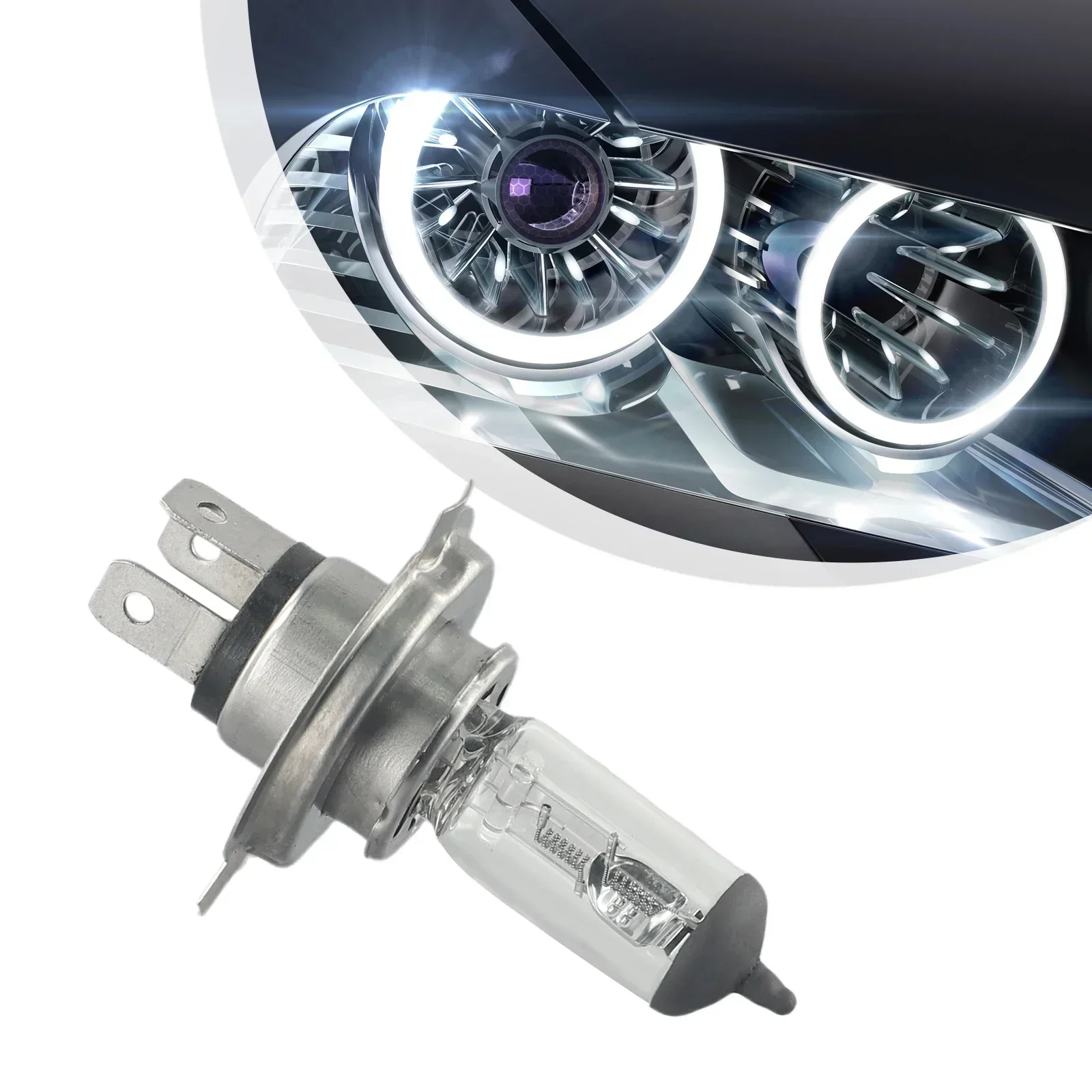 Lampu Halogen lampu depan mobil 24V tipe bohlam H4 bohlam lampu depan Halogen tekstur kuarsa 100W 3200K lampu depan mobil H4