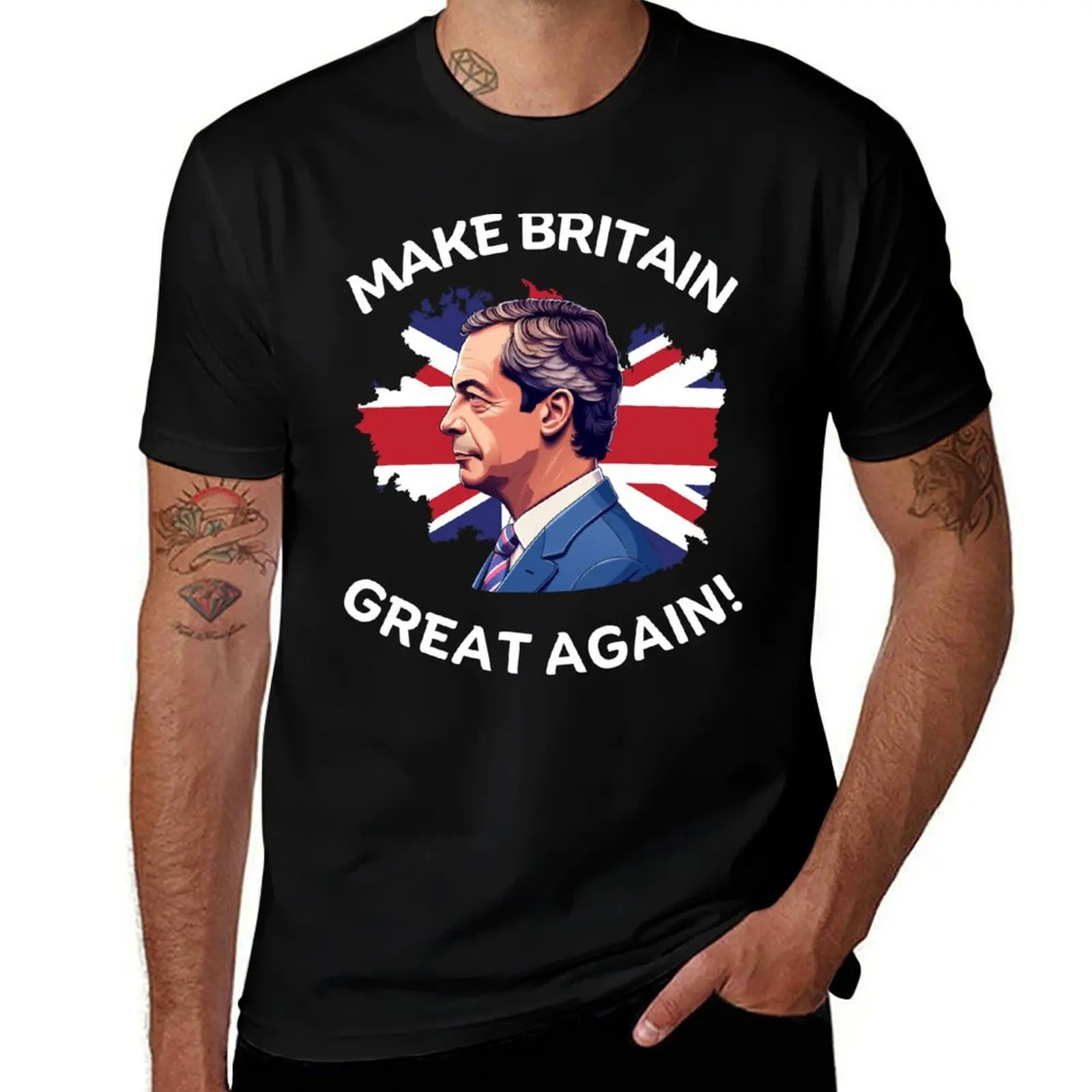 

Make Britain Great Again Nigel Farage Support T-Shirt Aesthetic clothing custom shirt rapper graphic tees tee shirts for men