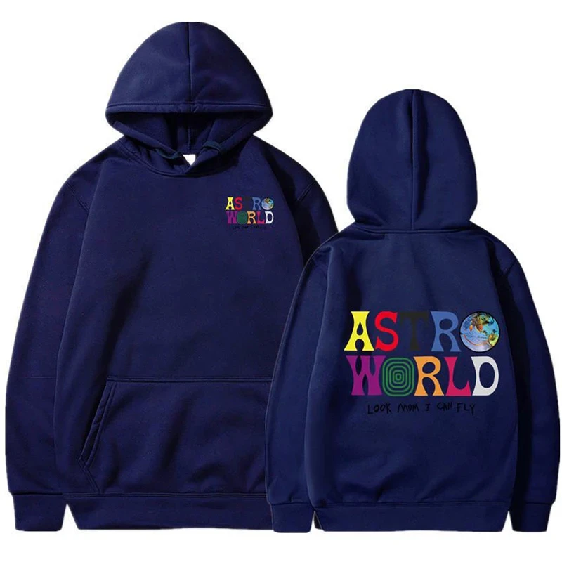 Travis Scott Hoodies Men Look Mom I Can Fly Letter Printed Sweatshirts Women Fashion ASTROWORLD Hooded Pullover Casual Sportwear