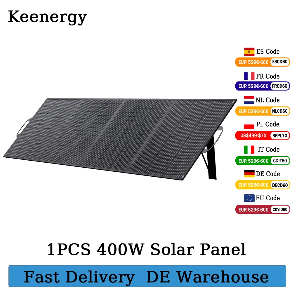 Keenergy Portable Solar Panel 18V Foldable Solar Panel Kit with Solar Output Waterproof IP65 Solar Charger for RV Laptops Camp