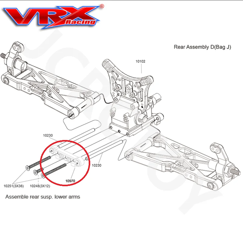 RC 10970 10914(10121) Plastic/Metal Rear Susp.Holders 2Pc For 1/8 1/10 VRX Racing RH1001/02 RH815/16 RH817/18 Spare/Upgrade Part