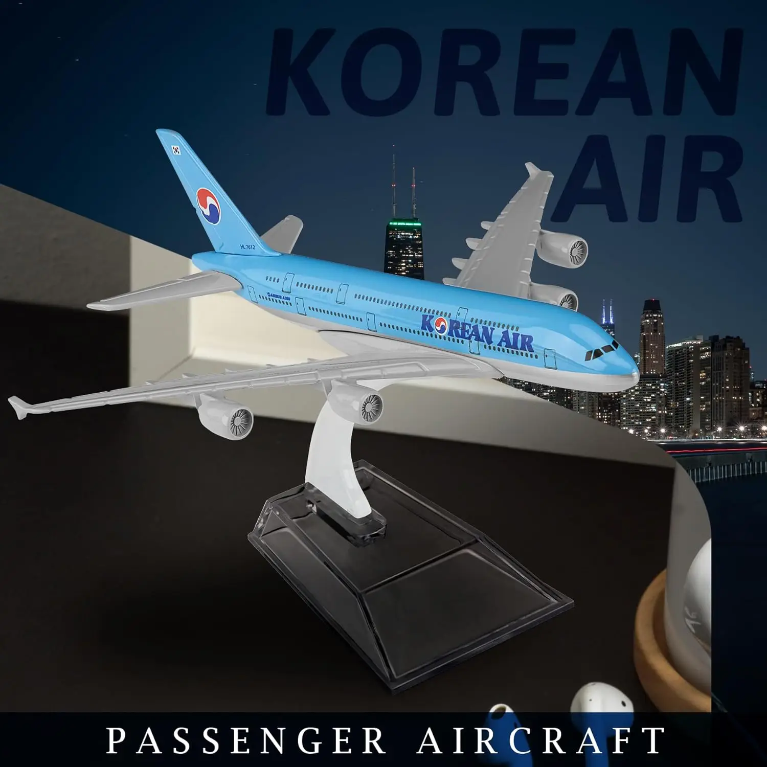 

Die-cast Metal Airplane A380 Air South Korea Airlines a380 16cm 1/400 Scale Planes Model Airplane Aircraft Model Toys Children