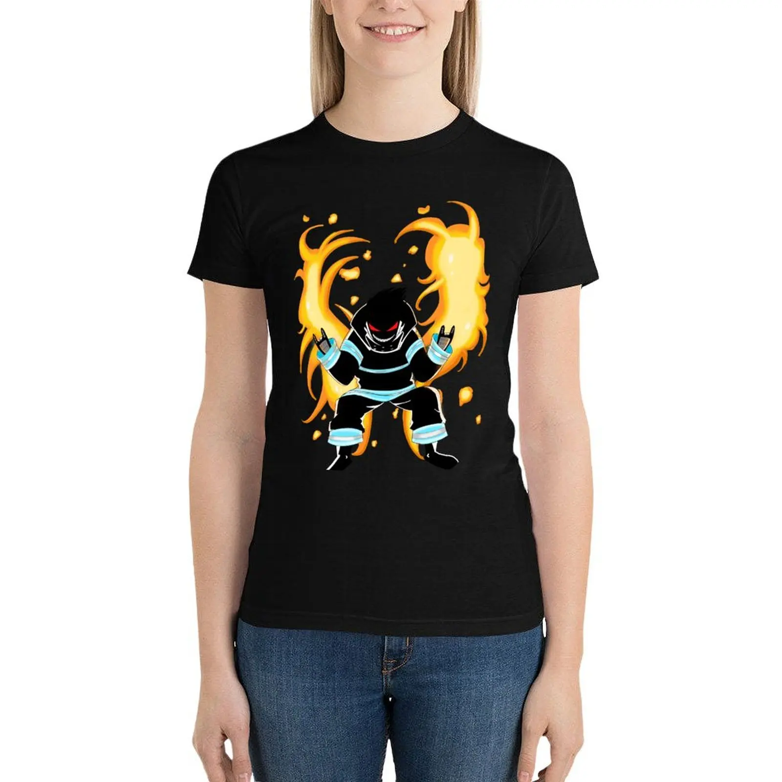 

Shinra smile T-Shirt summer tops graphics animal print shirt for girls western t shirts for Women