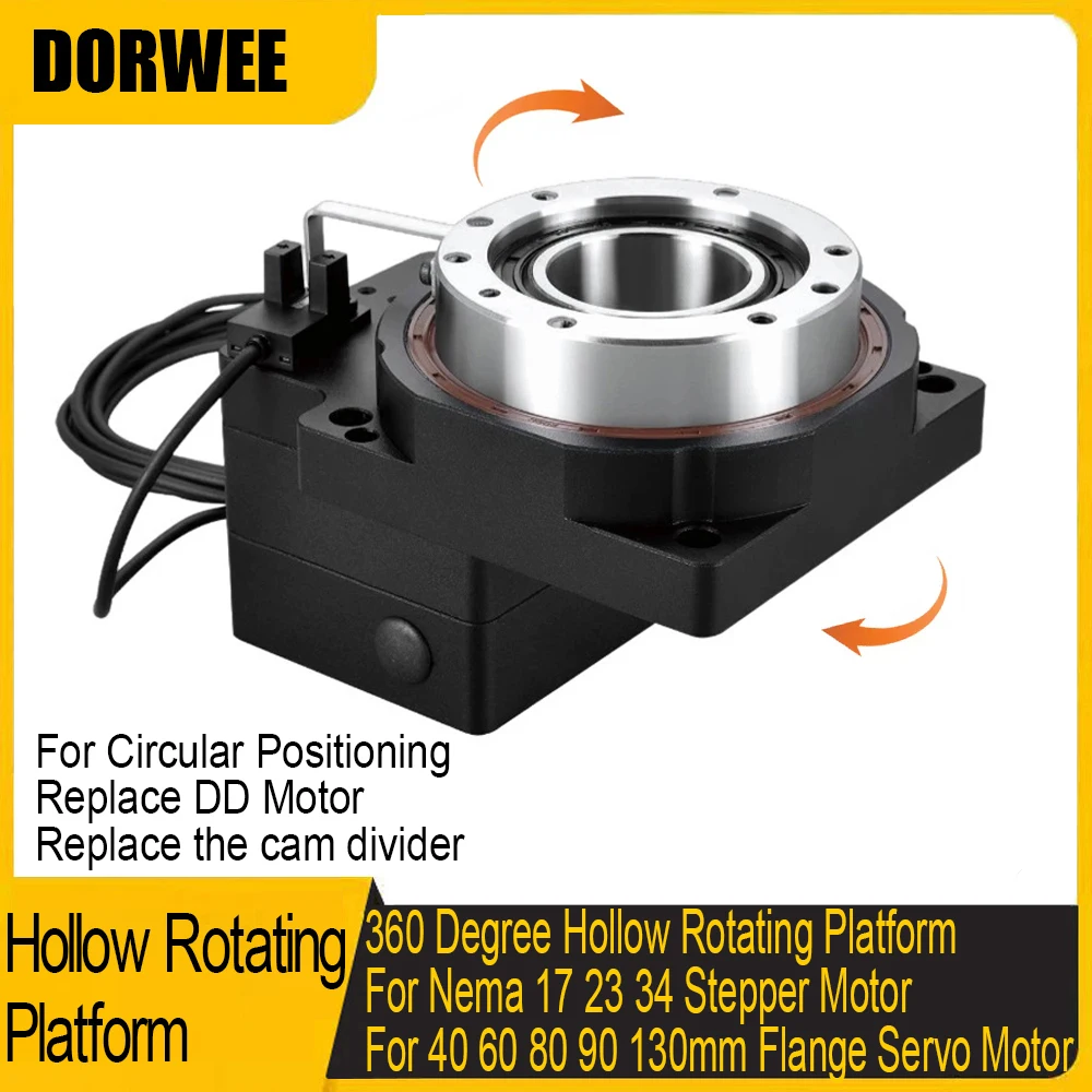 

Hollow Rotate Platform High Precision Reducer For Stepper Servo Motor Electric indexing turntable Replace DD Motor Cam Divider