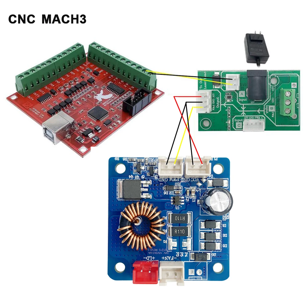 LASER TREE-Interface Driver Adapter Board, placa de transferência para cabeça de gravador a laser, módulo laser, madeira trabalhando ferramentas, 20W, 40W, 80W