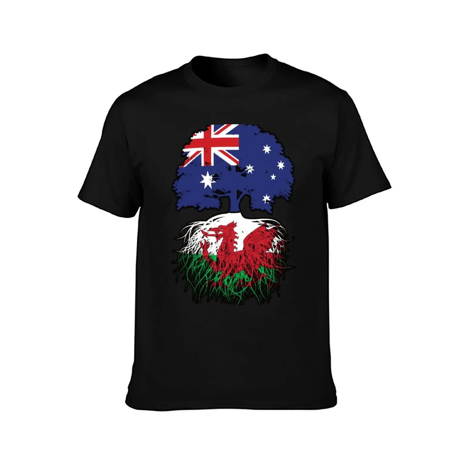 Wales Welsh Australian Australia Tree Roots Flag T-Shirt man t shirt Blouse quick-drying boys animal print tshirts for men