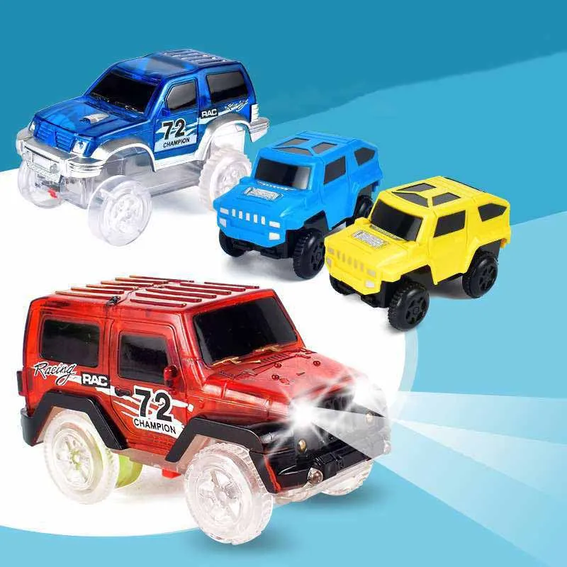 Crianças elétrica Mini carro de corrida brinquedos, Criativo trilha elétrica, luzes LED, modelo de brinquedo, presentes interativos para meninos