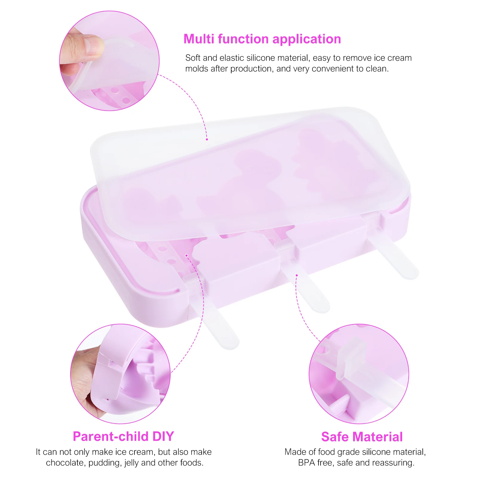 

2pcs Silicone Ice Cream Molds Animals Vehicles Shapes Reusable Nonstick Diy Kitchen Mold For Chocolate Pudding Jelly