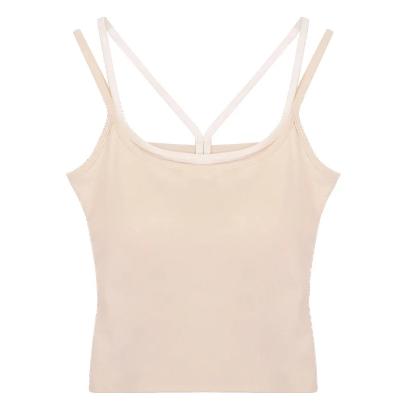 قمصان صغيرة مزيفة للنساء في الصيف بقصة ضيقة وتنحيف مع وسادة صدر من الداخل مقترنة مع بلوزة فتاة حارة