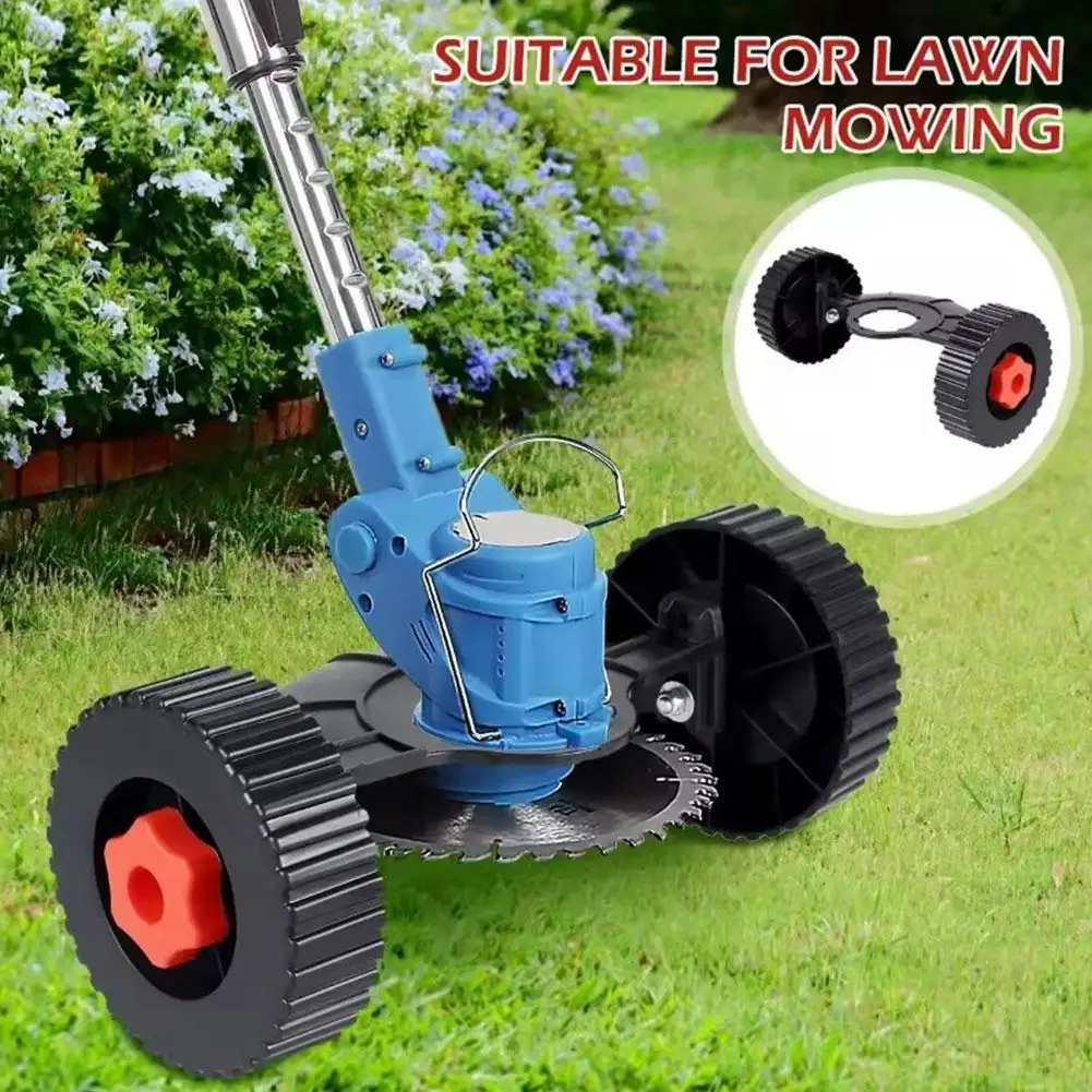 Weed Trimmer Support Wheels Universal Adjustable with Protective Cover Grass Cutter Parts for Garden Yard Weeding Cutting
