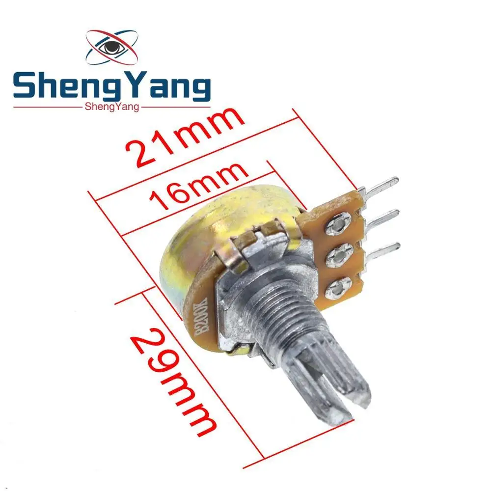 TZT 5PCS stereo/pa/sealing potentiometer WH148 B1k B2k B5k B10k B20k B50k B100k B250k B500k B1M 15mm 3pins