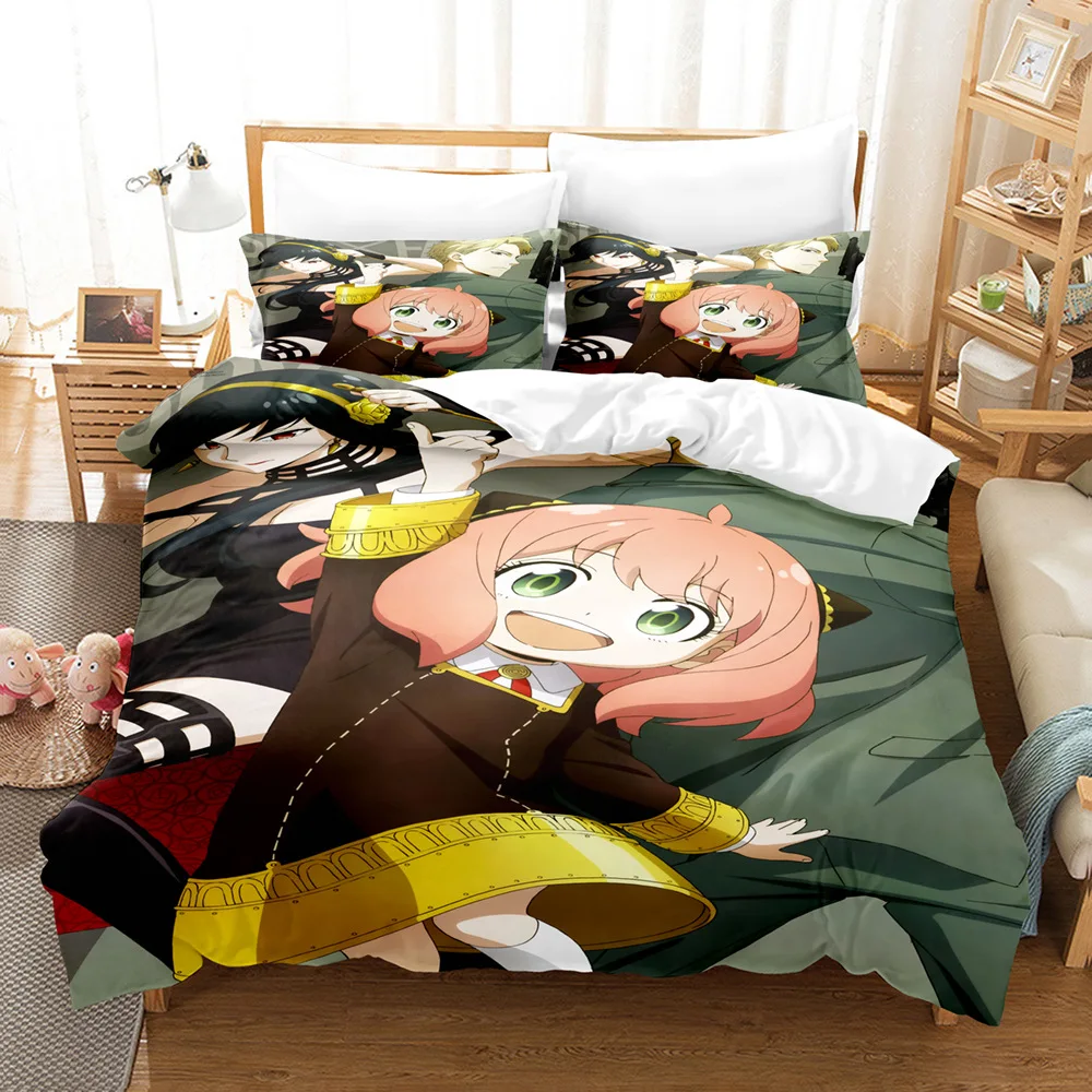 Anime Spy Family 3D Printed Duvet Case Pillowcase Bedding Set Twin Full Queen King Size for Bedroom Decor