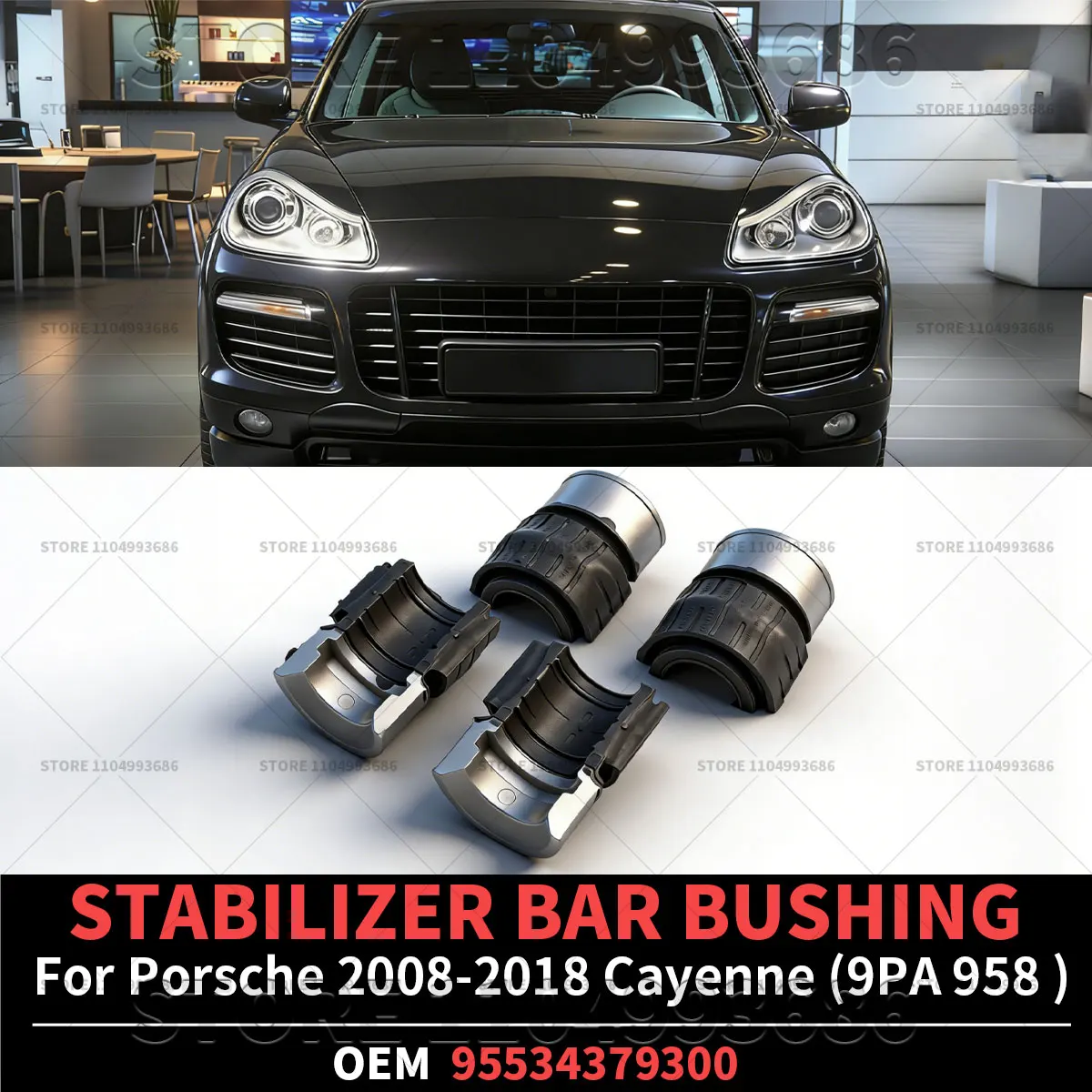 

For Porsche 2008 2009 2010 2011 2012 2013 2014 2015 2016 2017 2018 Cayenne (9PA 958) STABILIZER BAR BUSHING OEM 95534379300