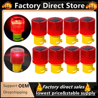 1/8Pcs Solar Powered Traffic Tower Crane Warning Light LED Bulb Lamp For Construction Site Harbor Road Emergency Marine Lamp