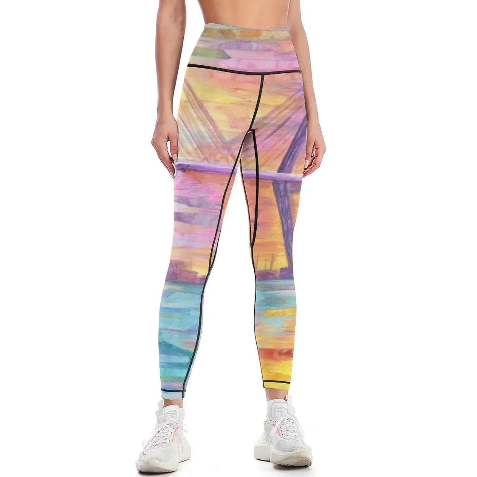 

Harbor Sunset Leggings Sweatpants Women's gym exercise clothing for sports shirts gym Womens Leggings