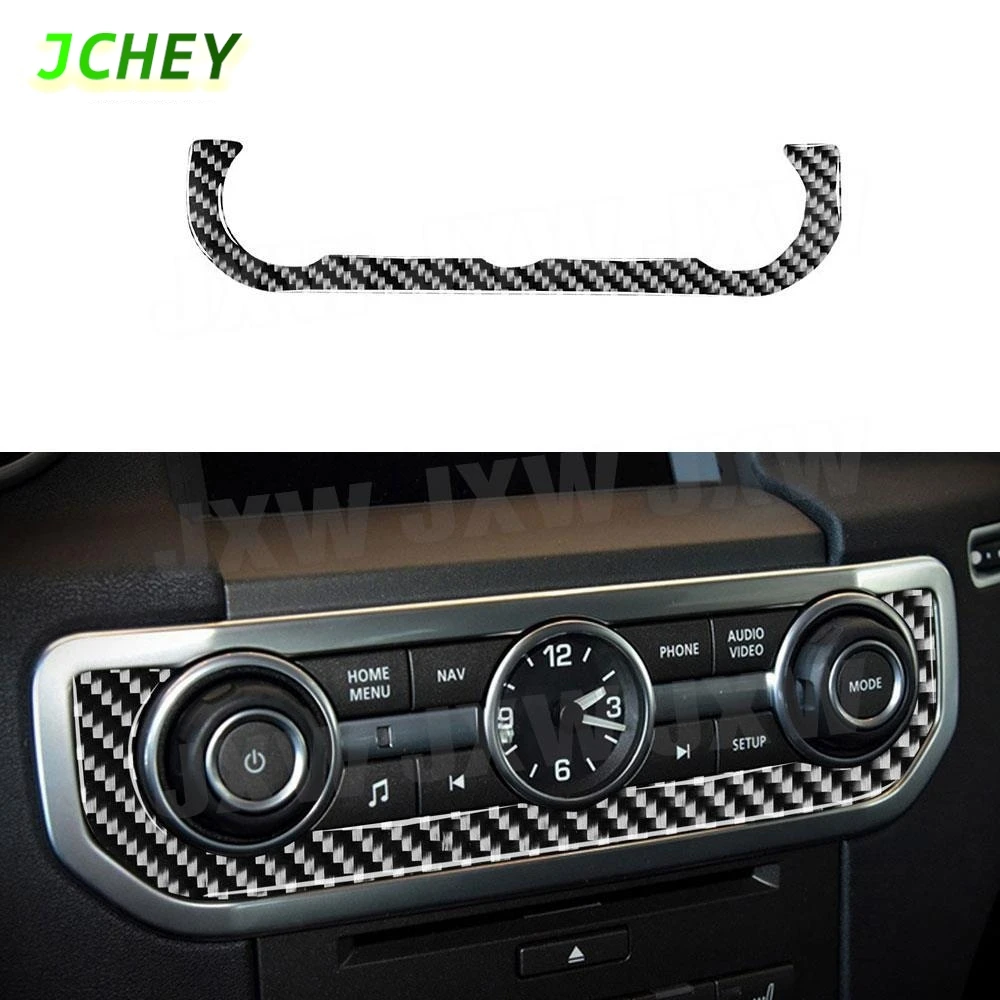 

JCHEY углеродное волокно, автомобильная центральная панель управления временем, накладка на рамку, наклейка на полоску для Land Rover Discovery 4 LR4 2010-2016
