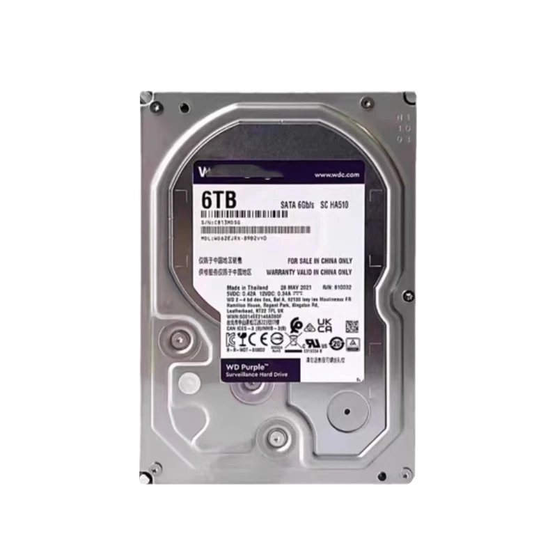 

6TB WD60PURX Desktop Mechanical Hard Drive 6000G Storage For Monitoring Hard Drive Server