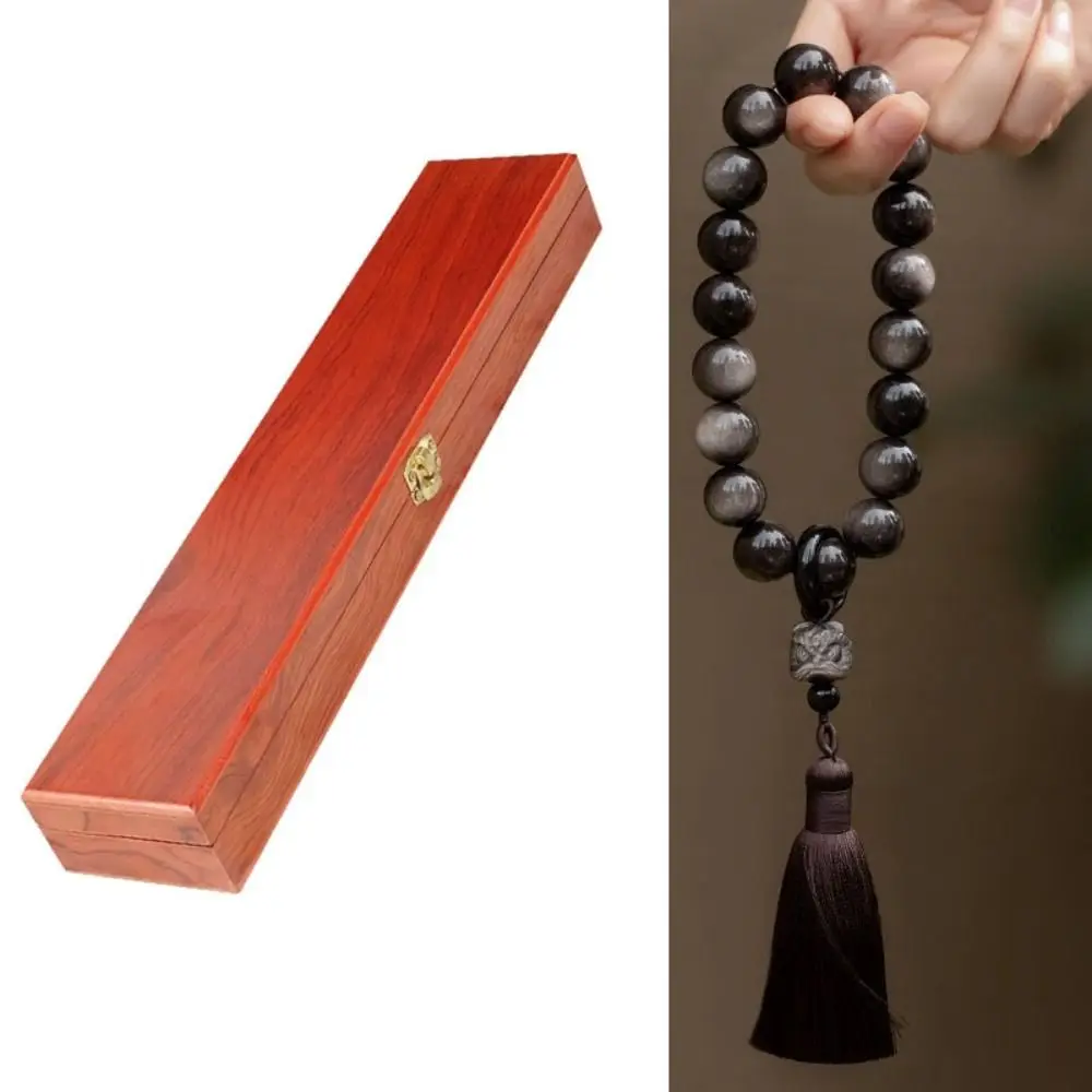 

35cm Retro Wooden Jewelry Box Vintage Storage Box Jewelry Display Box Ethnic Elongated Design Jewelry Packaging Box Living Room