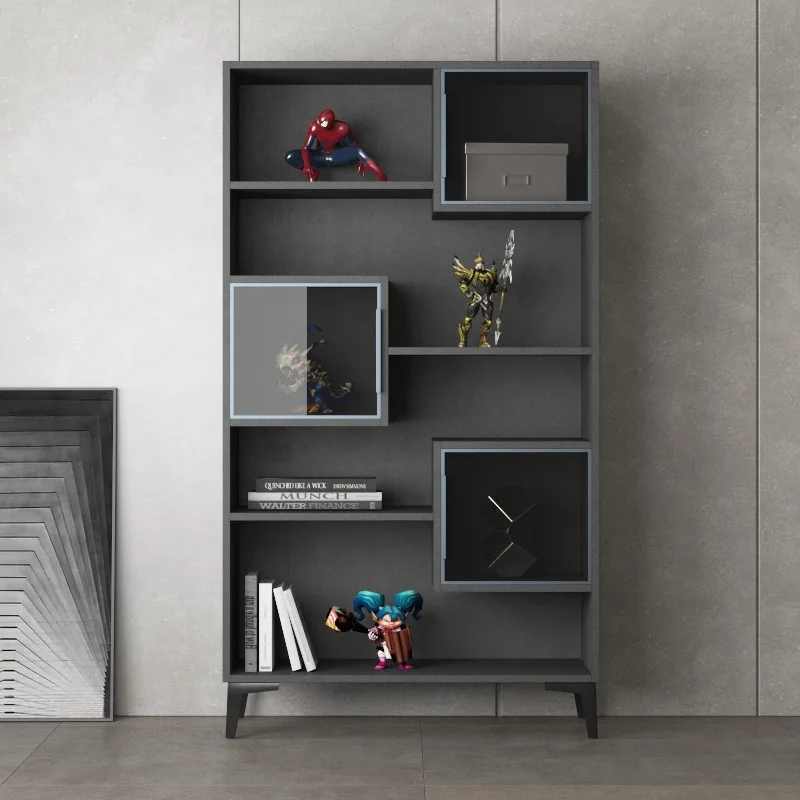 door display cabinet, simple floor-to-ceiling figure cabinet, with light can be increased as high as toy Lego storage cabinet