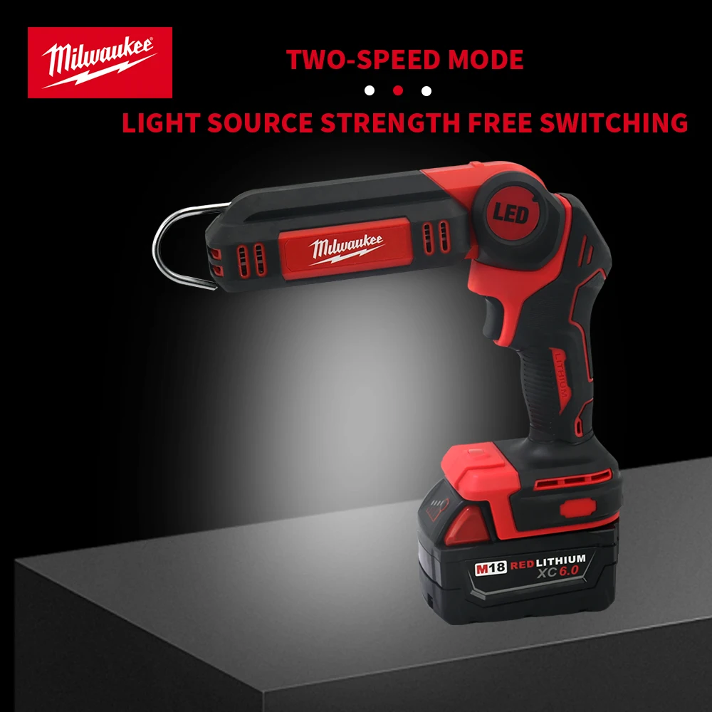 Milwaukee  90° Folding M18 Battery Handheld Cordless Emergency Floodlamp Camping  Light Portable Flashlight Lantern Work Light