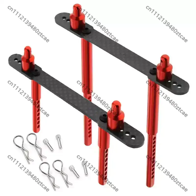 1/10 Scale RC Crawler Car Carbon Fiber Reinforced Front & Rear Metal Body Post Upgrade Replacement Spare Parts