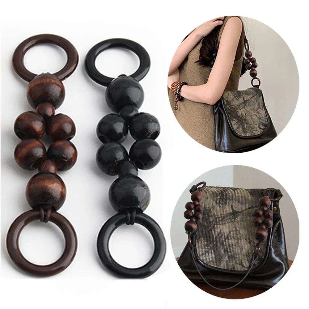 

Wooden Beads Extension Chain For Crochet Bag Retro Braided Short Bag Handles Hanging Buckle Chain All-match Bag Accessories