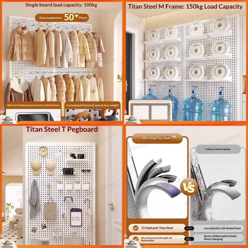 for Kitchen Craft Office Tool Holder Hole Board Wall Mounted Organizer Pegboard Garage Panel Modular Storage System Tools