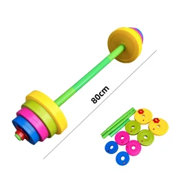 Kinderen Halter Afneembare Lange Barbell Kind Jongen Meisje Plastic Gevuld Zand Buitensport Strandspeelgoed Kinderen Indoor Speelgoed Kids