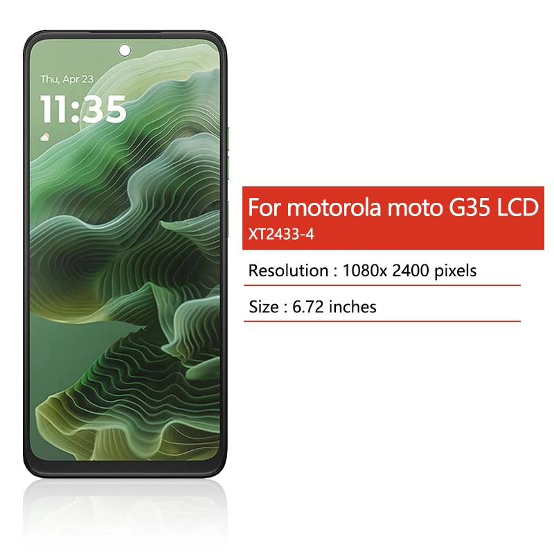 Ekran 6.72' do Motorola Moto G35 LCD + Zespół Digitizera z Ekranem Dotykowym, Zamiennik do Moto G35 XT2433-4 LCD — zdjęcie produktu 2