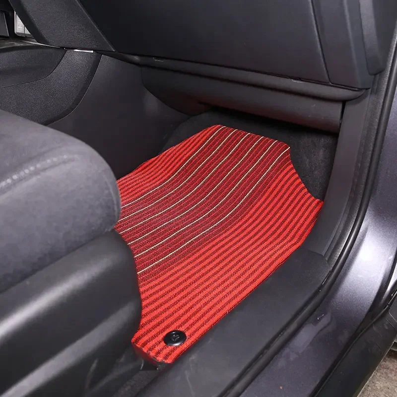 

Suetlcoity For Honda Pilot Ridgeline Passport 16-22 TPE Rubber Red Car Front Rear Row Wire Loop Floor Mats Trim Car Accessories