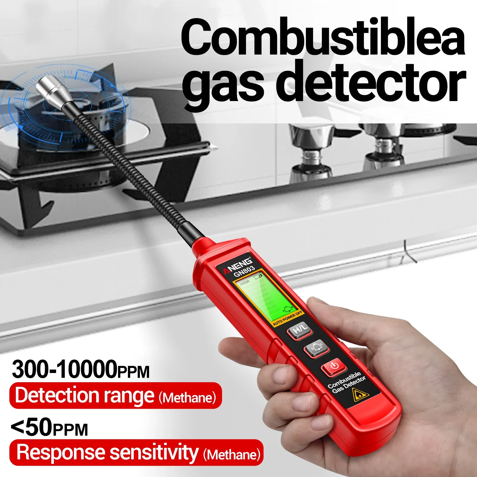 Detector de Vazamento de Gás Portátil Testadores de Gás Combustível Analisador de Concentração de Gás Portátil Ferramentas de Vazamento de Medidor Metano Aneng-gn803